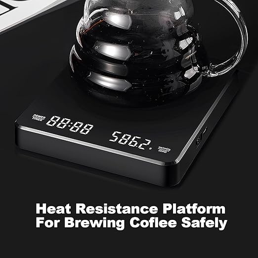 Mini Coffee Scale with Timer, Rechargeable Espresso Scale, 3kg/1g Accurate Scale for Espresso and Pour-Over Coffee, Portable Digital Kitchen Scale with Automatic Timing,Supports Precise Tare Function