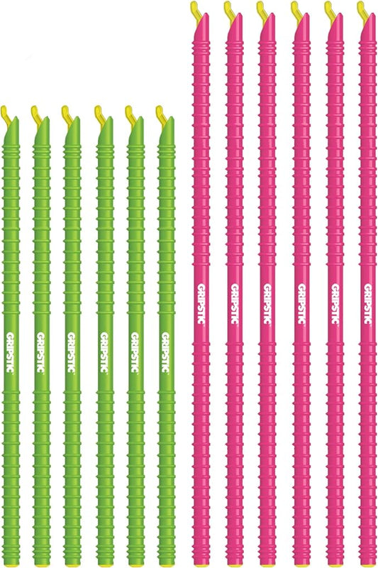 GripStic Bag Sealer - Reusable Chip Clips, Bag Clips. Patented. Airtight & Waterproof Seal on Food Storage Bags, Kids Snacks & More. Near Zero Waste. 12ct XLarge