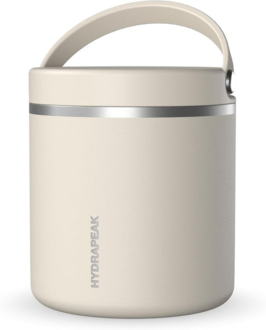 Hydrapeak 25oz Stainless Steel Vacuum Insulated Thermos Food Jar | Kids Thermos for Hot Food and Cold Food, Wide Mouth Leak-Proof Soup Thermos for Adults, 10 Hours Hot and 16 Hours Cold (Stone)