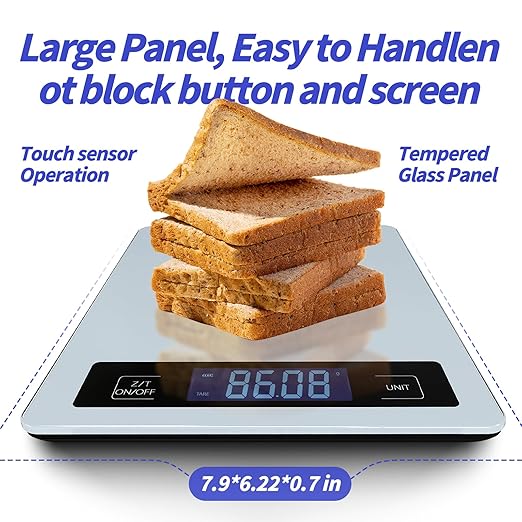Digital Food Scale Multi-Functional Kitchen Scale and Baking Scale,Nutrition Scale for Precise Weight Measuring and Portion Control, Calorie Counting Scale, Meal Prep Scale, and Weight Loss Scale
