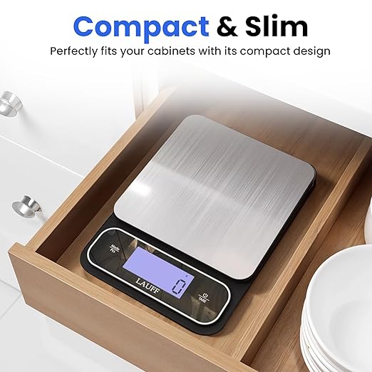 Digital Food Scale, Weighs up to 22lb, Digital Kitchen Scale with 0.01oz/1g Graduation,10kg Capacity, Waterproof Digital Kitchen Scale for Baking & Meal Prep with LCD Display