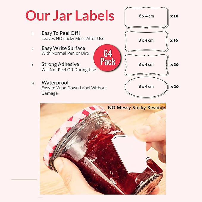 Hybsk Removable Freezer Food Labels for Jars Easy Peel Off - Frozen Food Storage Labels That Leave No Sticky Residue After Use (Type 2)