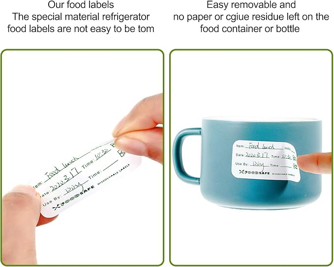 Outus 1500 Pieces Food Labels for Containers 1 x 2 Inch Expiration Date Stickers Washable Meal Prep Food Storage Labels Freezer Tape Easy to Write for Home Kitchen Restaurant Supplies