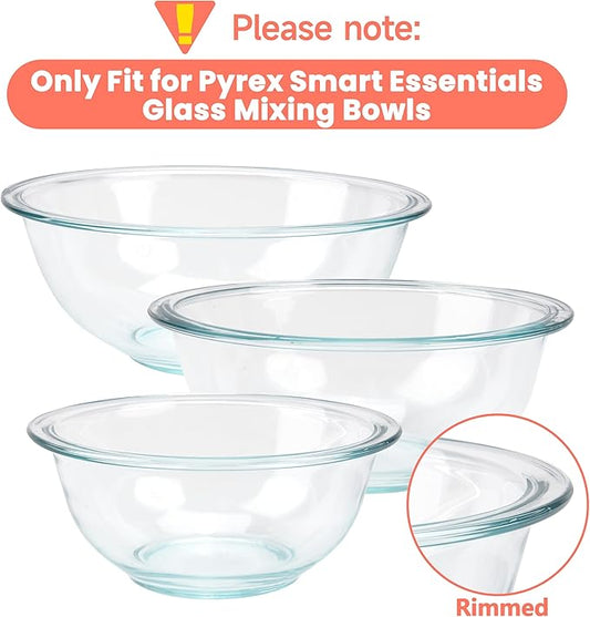 Silicone Lid for Pyrex Smart Essentials Prepware 326 4-Quart Rimmed Glass Mixing Bowl, Food Grade Silicone Cover, Dishwasher & Microwave Safe (Bowl not included) - 1 Pack