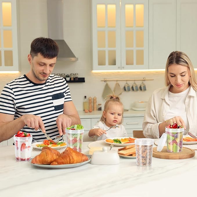 32 oz Twist Top Deli Container With Lids, Plastic Soup Freezer Food Storage Containers BPA Free, Leak Proof, Stackable, Microwave Dishwasher Safe-3 Pack