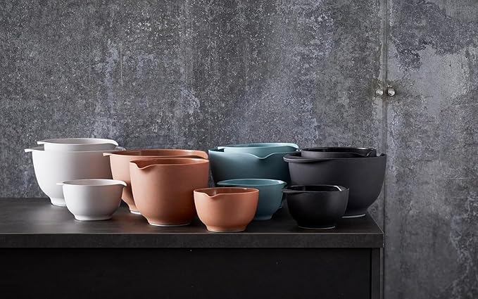 Precision Craft Mixing Bowl Set 2 Pcs Elevate Your Culinary Experience Stylish Nesting Bowls for Effortless Cooking and Baking- (Pebble Black)