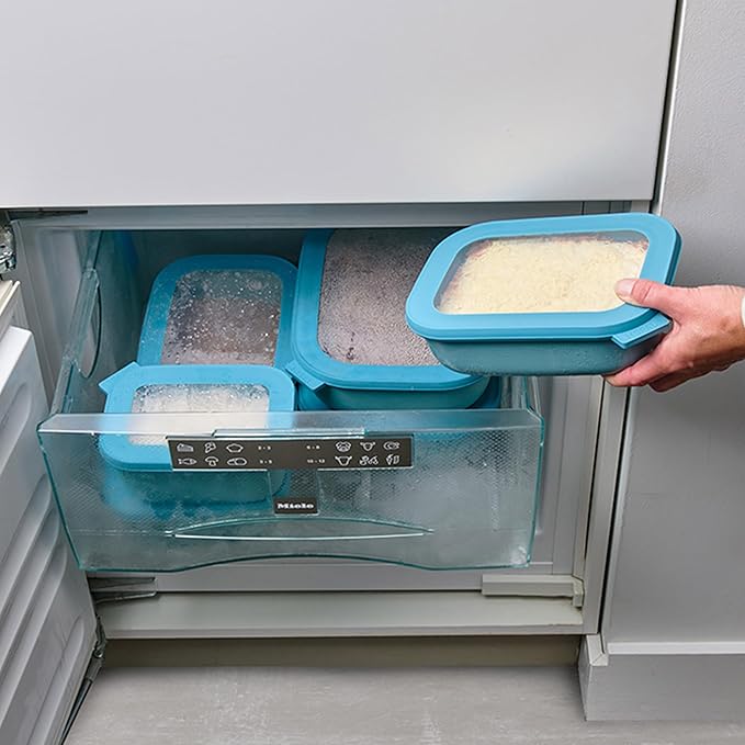 Mepal Cirqula 3000ml / 101oz Circular Rectangular Multi Food Storage & Serving Container with Transparent Lids | Perfect for Food Prep | Microwave & Dishwasher Safe | Nordic Black | Made in Holland