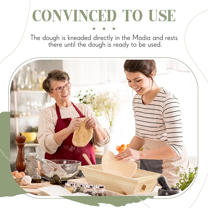 Juexica Tradition Wooden Pizza Dough Proofing Box with Lid Handle 16 x 13 Inch Pizza Dough Proofing Container Tray for Kitchen Homemade Pizza Bread Making Accessories Storage, Natural