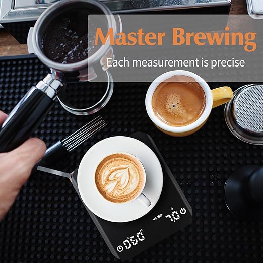 Coffee Scale with Timer, Rechargeable Coffee Bean Scale, Mini Digital Coffee Scale, Measurement Down 0.1g