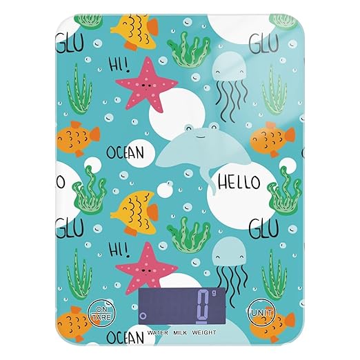 Food Scale Kitchen Scale for Baking Cooking Digital Food Weighing Measuring Scale Small Waterproof Electric Food Scale Sea Animals