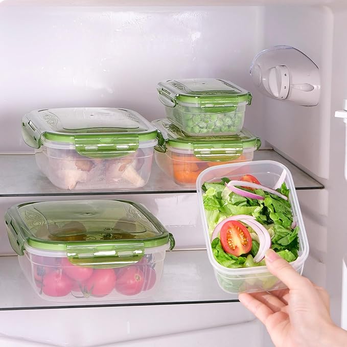Today's Present Food Storage Container with Lids Set For 8, Plastic Mixing Bowls, Airtight Stackable Leakproof Reusable Storage Containers for Kitchen, BPA Free, Microwave, Freezer, Dishwasher Safe