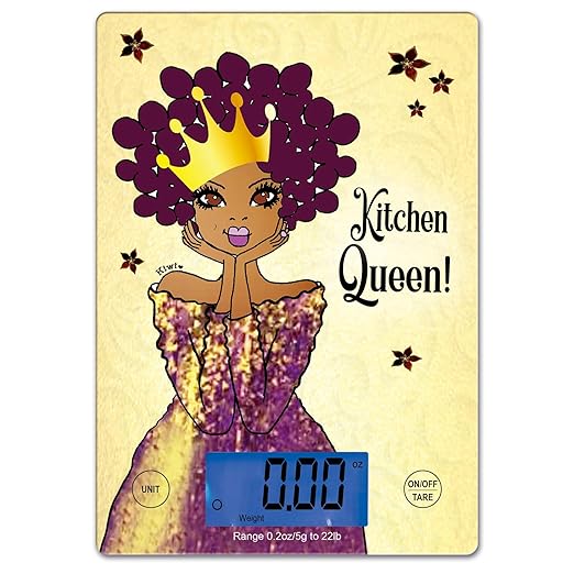 Digital Kitchen Scale for African American Women, in Grams, Ounces, Milliliters & Pounds, LCD Display, for Meal Prep, Cooking and Baking