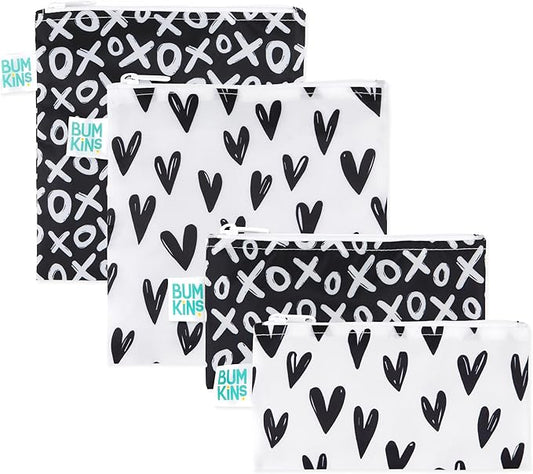 Bumkins Snack & Sandwich Bags, Black Hearts