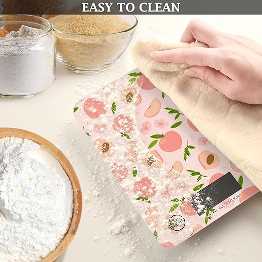 Food Scale Kitchen Scale for Baking Cooking Digital Food Weighing Measuring Scale Small Waterproof Electric Food Scale Peach Pink