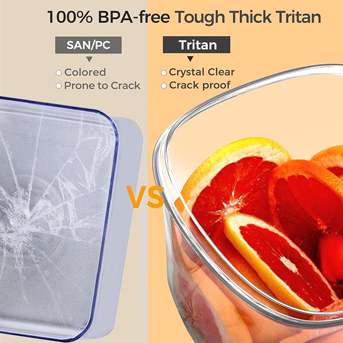 Supplementary Vacuum Seal Containers 1.5L + 2L, BPA Free Tritan, Only Works with the Matching VP04 Handheld Vacuum Sealer (Vacuum Sealer Not Included)
