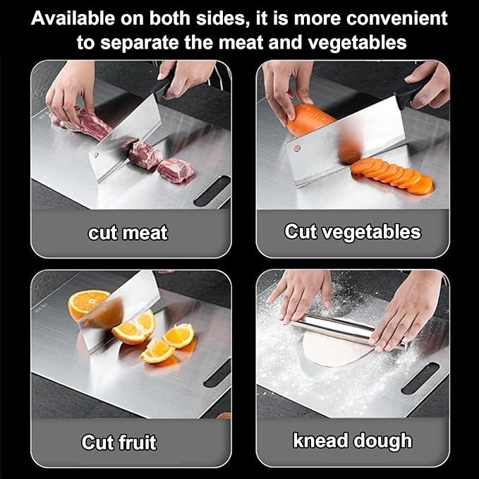 Katuchef Titanium Cutting Board,Katuchef Titanium Cutting Boards for Kitchen,Double-Sided Available Cutting Board for Vegetables and Meat, Easy to Clean and Store(M)