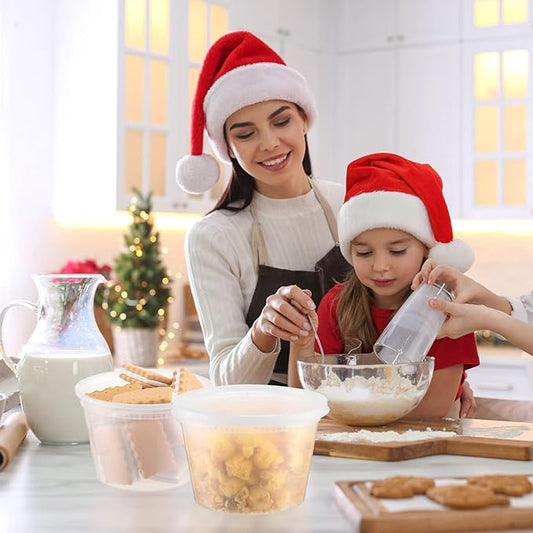 100 Sets Deli Containers with Lids 16 oz Leakproof Disposable Soup Containers plastic Food Storage box with Airtight Lids Round Clear Takeout bowl, Microwave Dishwasher Freezer Safe