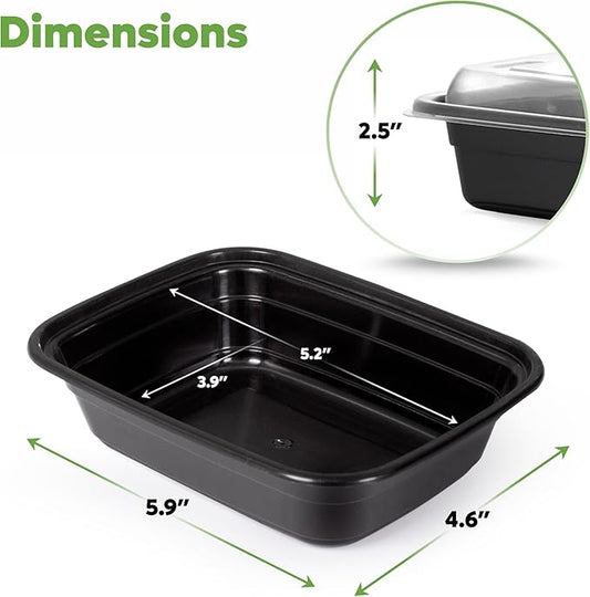 Comfy Package [12 oz -50 Count 1 Compartment Meal Prep Containers Reusable - Microwaveable, Dishwasher and Freezer Safe, BPA-Free, Portion Control and Convenience Food Storage with Lids, Stackable