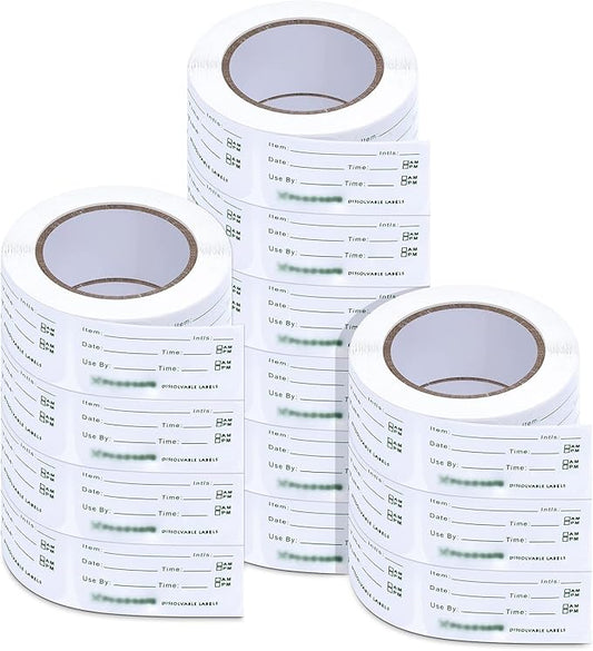 Outus 7500 Pieces Food Labels for Containers 1 x 2 Inch Expiration Date Stickers Washable Meal Prep Food Storage Labels Freezer Tape Easy to Write for Home Kitchen Restaurant Supplies