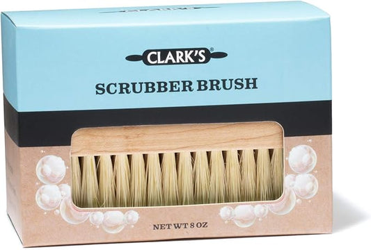 CLARK'S Cutting Board Scrub Brush - For Applying Food Grade Mineral Oil - Food Safe Wood Stain - Ideal for Wooden Butcher Blocks - Bamboo - Cast Iron - Countertops - USA Maple Construction - Food Safe