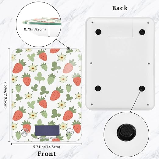 Food Scale Kitchen Scale for Baking Cooking Digital Food Weighing Measuring Scale Small Waterproof Electric Food Scale Strawberry