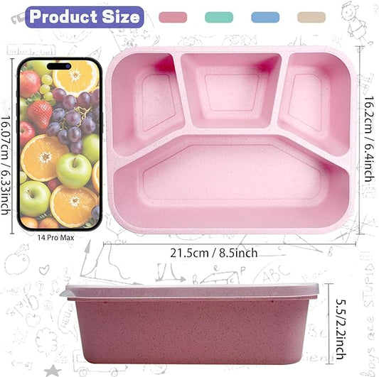 8 Pack Bento Box, Lunch Containers Wheat Straw Meal Prep Containers Reusable, Microwave and Dishwasher Safe Lunch Containers for Adults, Bento Lunch Box for Kids