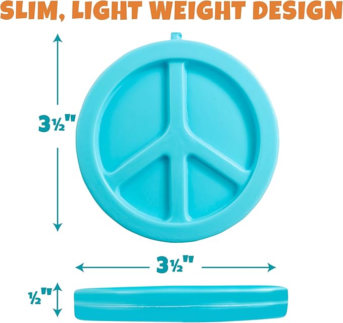 Bentology Peace Themed Hard Ice Packs - 3 Piece Set, Enhance Lunch, No Leakage, BPA Free, Easy Wash, Fits Lunch Bags
