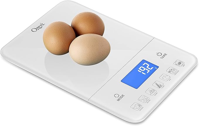 Ozeri Touch III Digital Kitchen Scale with Calorie Counter, 22 lbs (10 kg), White