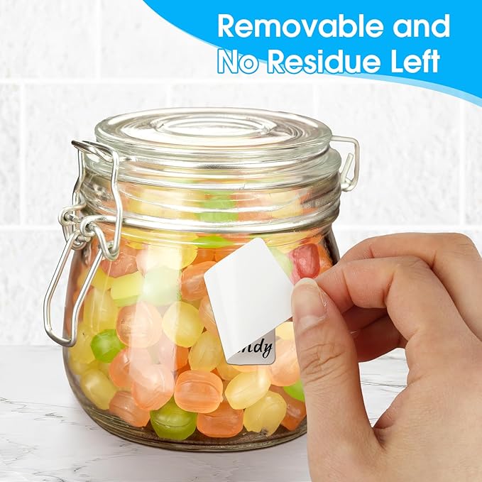 1000 Food Labels, Blank Removable Freezer Labels, Water and Oil Resistant Stickers for Food Containers, Jars and Pantry Organization (1” x 2”)