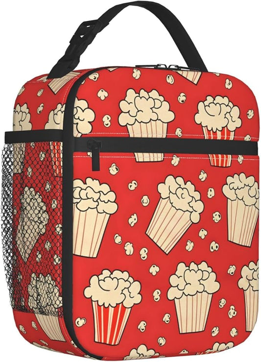 Insulated Lunch Box for Kids Boys Girls, Reusable Lunch Bag for School, Office, Work, Picnic, Travel, Movie Classic Popcorn Lunch Box
