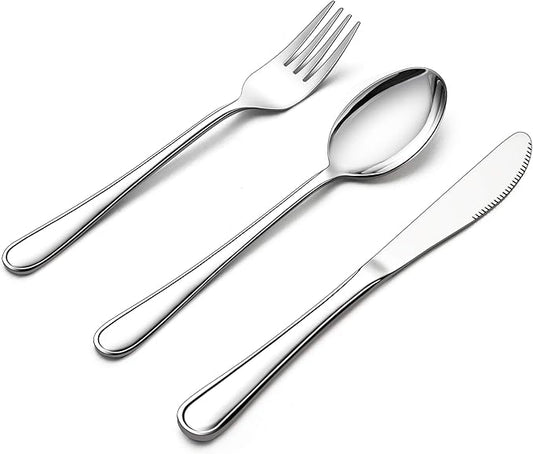 LIANYU 12-Piece Kids Silverware Set, Stainless Steel Toddler Utensils Flatware Set, Child Cutlery Tableware for 4, Include knives Forks Spoons, Mirror Finished, Dishwasher Safe