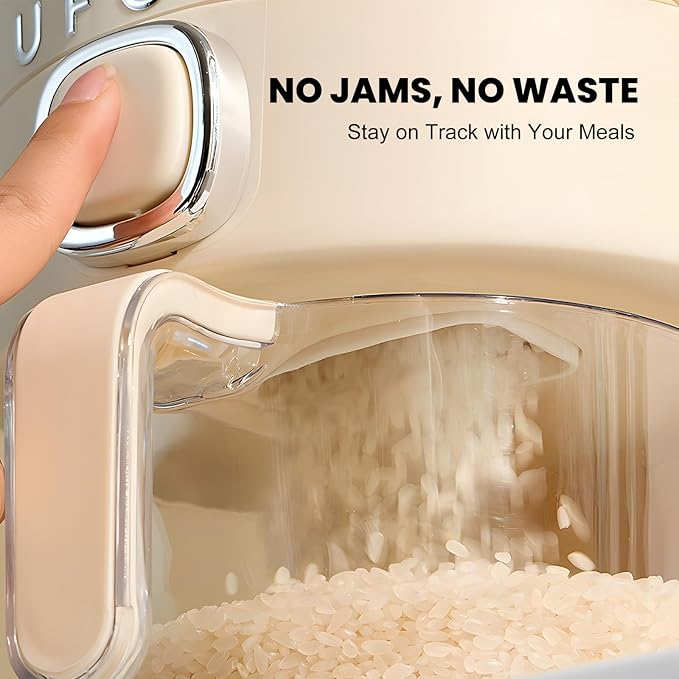 Rice Dispenser, Rice Storage Container with Measuring Cup for Kitchen Pantry Household, Cereal Dry Food Storage Containers Airtight, Sealed Moisture Proof, 11 Lbs