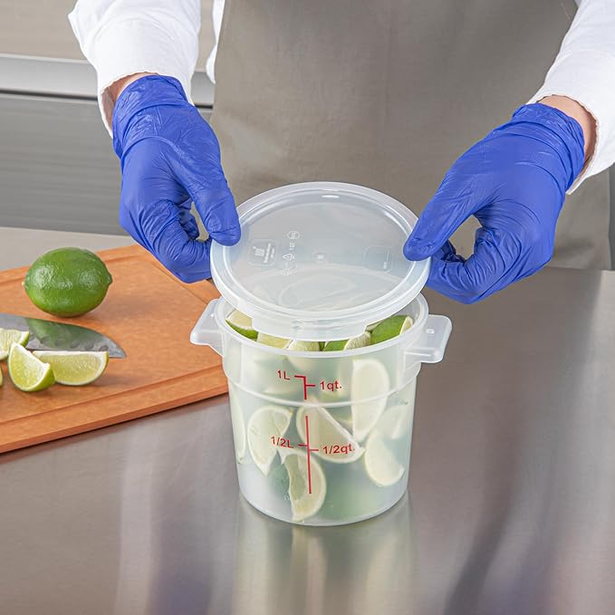 Restaurantware-LID ONLY: Met Lux Food Container Lid, 1 Round Lid For Storage Container - Containers Sold Separately, With Pull-Corner Tab, Translucent Plastic Lid, Dishwashable, Freezable