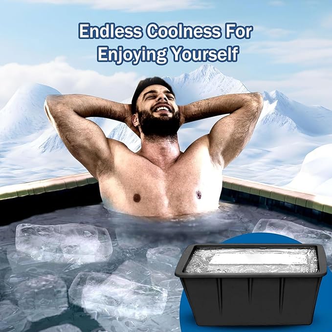 Extra Large Ice Cube Molds 2Pack 16LB Silicone Large Ice Cube Molds for Cold Plunge Tub,Reusable Ice Cube Trays for Freezer,Ice Block Molds for Home Ice Bath,Cold Plunge Accessories,Ice Bath Chiller