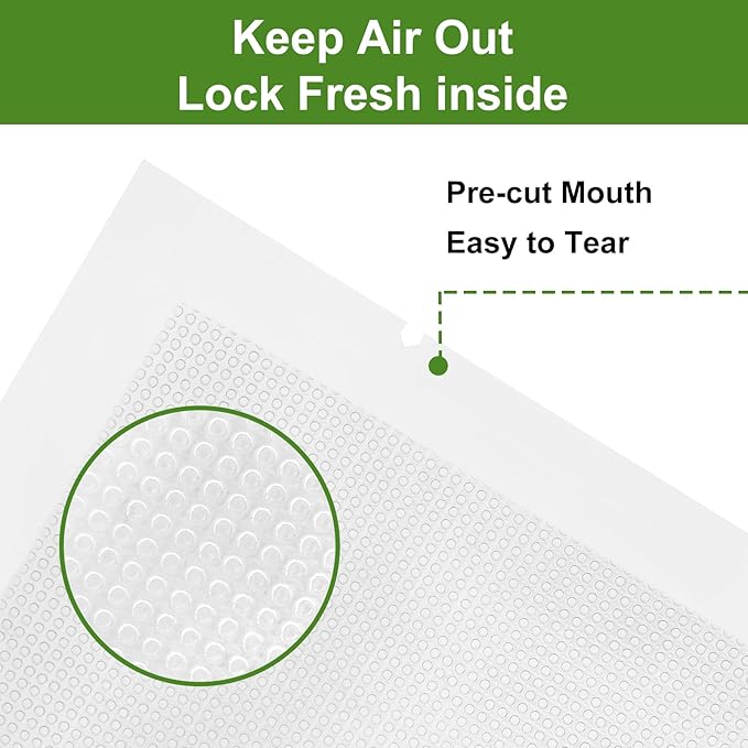 Moretoes 200pcs Vacuum Sealer Bags, 100 Quart 8" x 12" and 100 Pint 6" x 10", BPA Free, Pre-cut Commercial Grade Vac Seal Meal Bags for Food Saver Storage, Meal Prep or Sous Vide