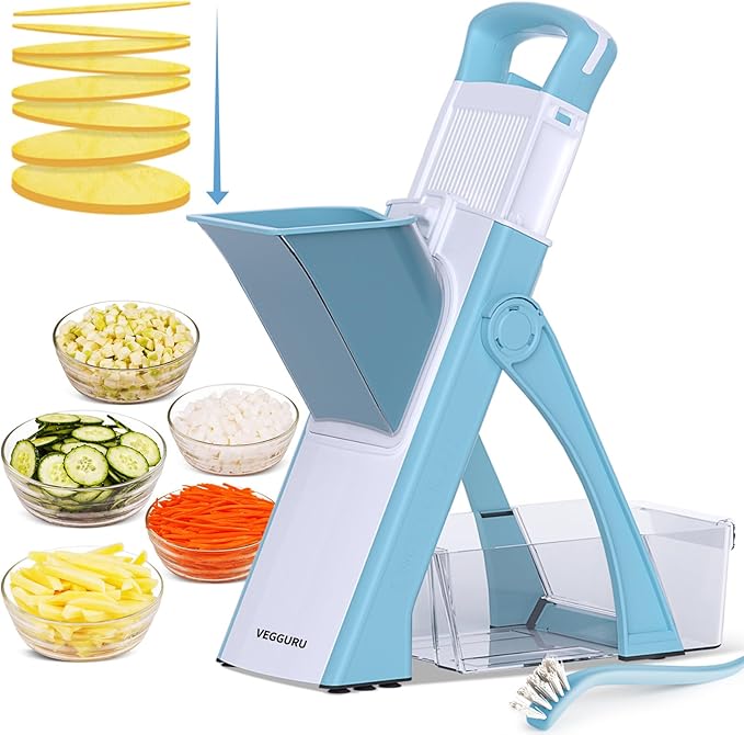 Safer Vegetable Chopper, Thickness Adjustable Mandoline Food Slicer, Onion Chopper Potato Slicer Tomato Cutter Dicer, Multifunctional Kithcen Food Fruit Chopper