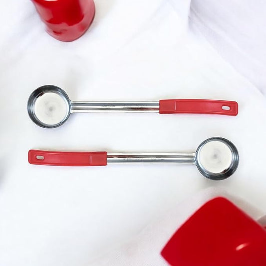 2 Ounce Solid Stainless Steel Portion Control Ladle Spoon for Measuring and Serving; Commercial Grade Serving Scoops [Pack of 2]