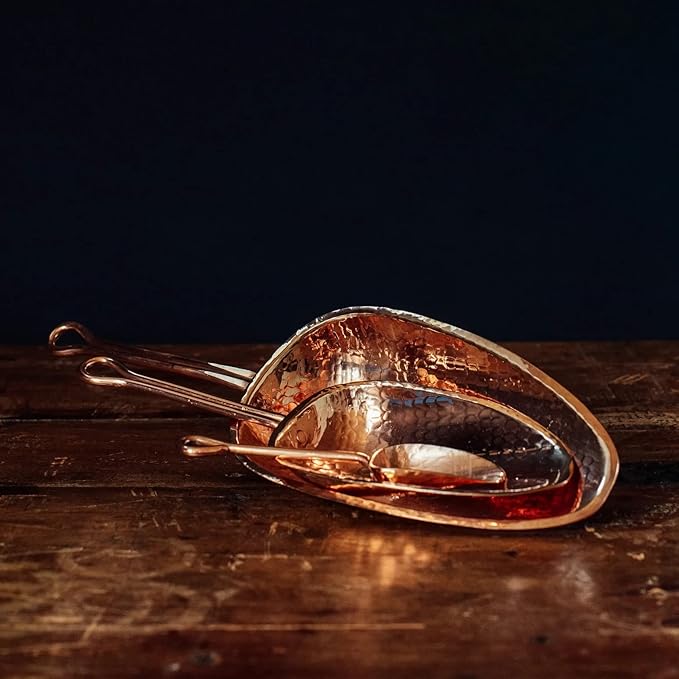 Sertodo Copper Scoop for Coffee and Spices | Solid Copper, Heavy Gauge, Hand Hammered | Copper Handle | 1oz / 2 TBSP Capacity