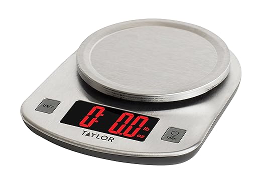 Taylor Digital Kitchen Scale, 11 Pound Capacity, Steel (Pack of 2)