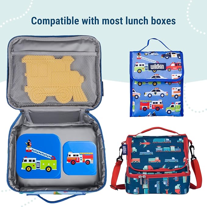 Wildkin Nesting Food Containers for Kids – Stackable, Airtight & Dishwasher Safe - Set of 3 - Heroes