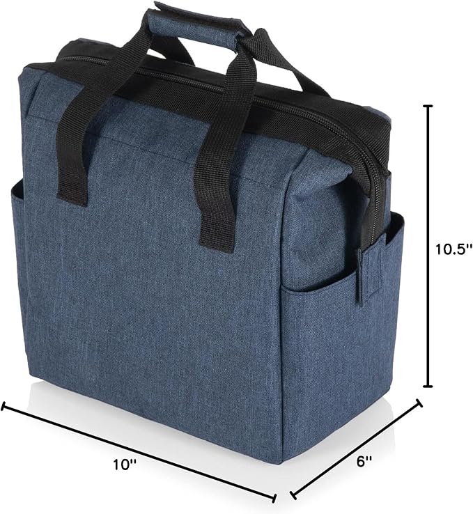 PICNIC TIME - On The Go Lunch Bag - Soft Cooler Lunch Box - Insulated Lunch Bag, (Navy Blue)