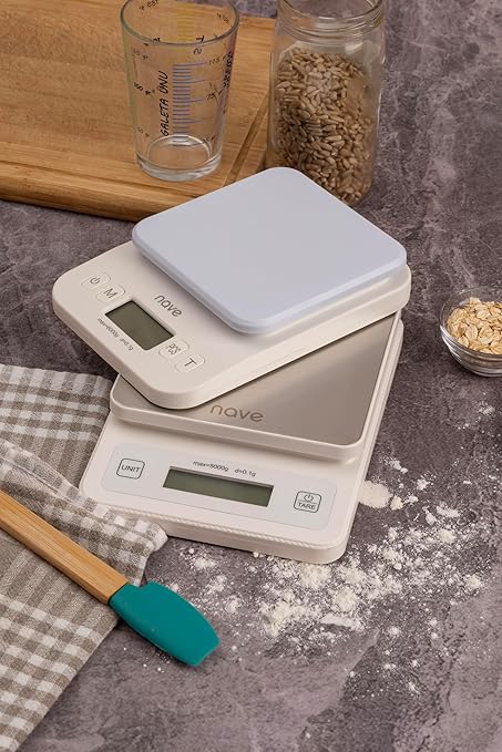 Nave Digital Kitchen Scale, 6kg/0.1g High Precision Food Scale with LCD Display, Multiple Units (g/oz/ml/lb), Battery Operated – Ideal for Baking, Cooking & Weight Control Color Scale for Hair Salon