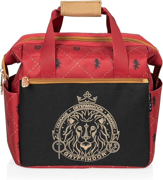 PICNIC TIME Harry Potter Gryffindor On The Go Lunch Cooler, Soft Cooler Lunch Box, Insulated Lunch Bag, (Black with Red Accents)