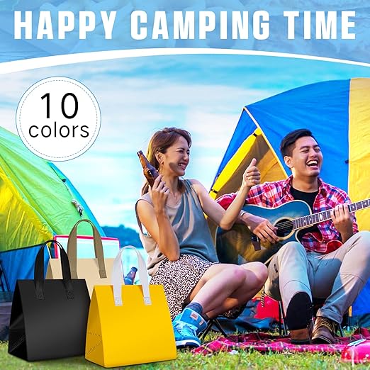 Kacctyen 100 Pcs Insulated Take Out Bags Bulk 10.2 x 6.7 x 10.2 in Thermal Insulation Food Bag for Coffee, Milk Tea, Hot Cold Food, Delivery Cooler for Catering Restaurant Grocery Picnic (Multicolor)