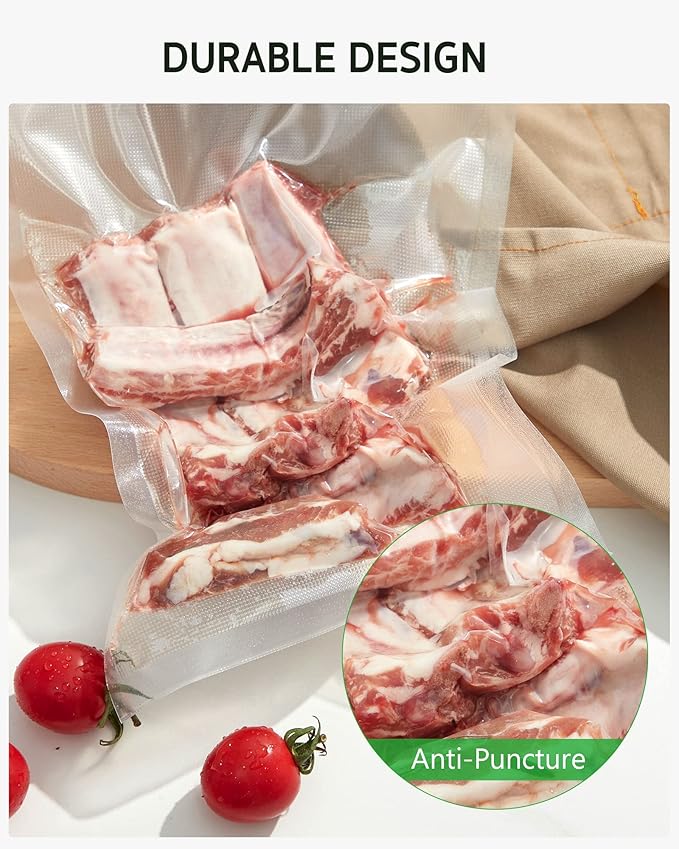Syntus Vacuum Sealer Bags, 100 Gallon 11" x 16" and Quart 8" x 12" Commercial Grade PreCut Bag, BPA Free Food Vac Bags for Storage, Meal Prep or Sous Vide