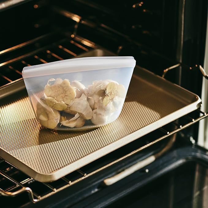 Stasher Premium Silicone Reusable Food Storage Bags, 3-Pack, Clear, Multi-Use Food Storage Bags, Lunch Bag, Travel Containers, BPA Free, Leak-free, Dishwasher-Safe, Eco-friendly