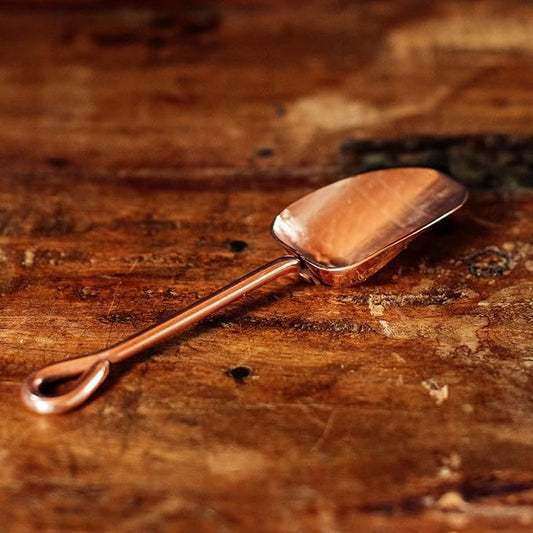 Sertodo Copper Scoop for Coffee and Spices | Solid Copper, Heavy Gauge, Hand Hammered | Copper Handle | 1oz / 2 TBSP Capacity