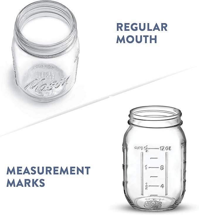 Paksh Novelty Mason Jars with Lids & Sealer - 5 Pack 16 Oz Regular Mouth Glass Canning Jars - Food Storage Container - Airtight Container for Pickling, Candles, Overnight Oats, Fruit Preserves