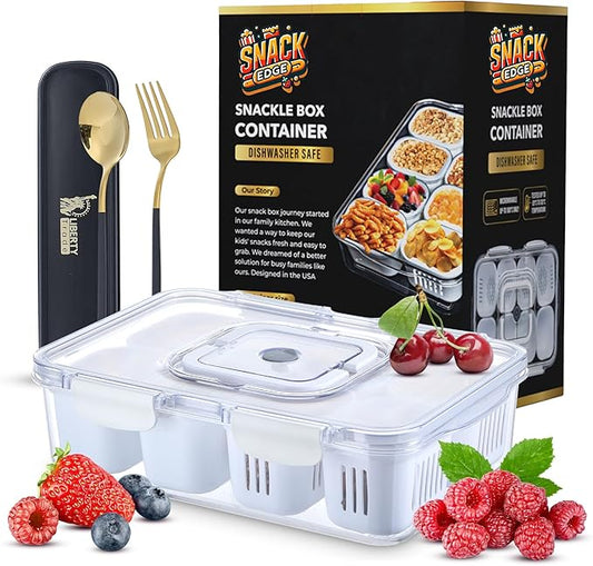 Snackle Box Charcuterie Container | Dishwasher Safe | Designed in USA