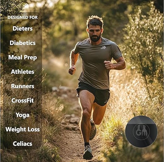 Portable Food Scale, Pocket Sized, Rechargeable. Tracks, Calories, Nutrition, Cholesterol, Micros, Macros for Weight Loss, Health, Diabetes, Meal Prep, Diet. Use with FREE Gourmetmiles App.